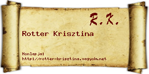 Rotter Krisztina névjegykártya